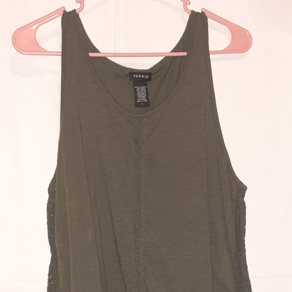 Torrid olive green tank top